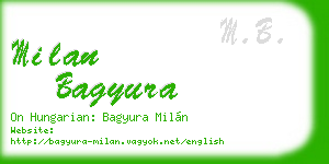 milan bagyura business card